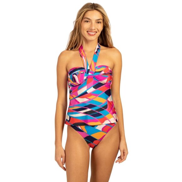 Trina‎ Turk Size 4 Rio Tankini Top with Reversible Hipster Bottoms Swimwear NWT - Picture 1 of 7